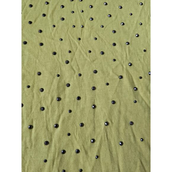 CHAUS SPORT Blouse Yellow Studded Shirt Womens Size Large Y2k Summer Bikercore - Picture 3 of 7